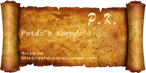 Peták Kornél névjegykártya