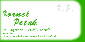 kornel petak business card
